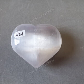 Pierre roulée coeur en Sélénite n°61