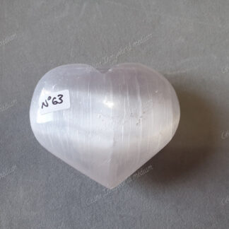 Pierre roulée coeur en Sélénite n°63