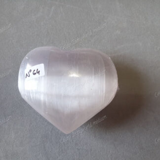 Pierre roulée coeur en Sélénite n°64