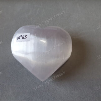 Pierre roulée coeur en Sélénite n°65