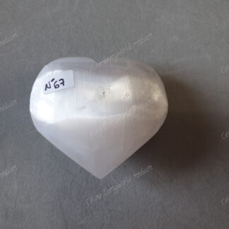 Pierre roulée coeur en Sélénite n°67