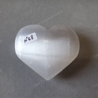 Pierre roulée coeur en Sélénite n°68