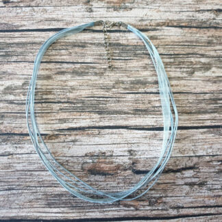 Cordon ruban 45 cm gris bleuté