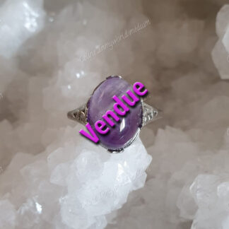 Bague réglable en Améthyste claire plaquée argent 925 modèle n°2