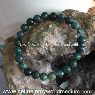 Bracelet pour la libération du chakra du coeur en Agate mousse