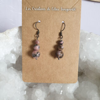 Boucles d'oreilles pour aider à pardonner, en Rhodonite