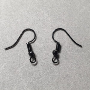 Crochets boucles d'oreilles métal couleur noir