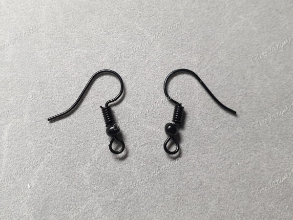 Crochets boucles d'oreilles métal couleur noir