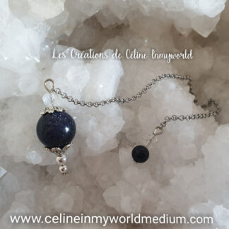 Pendule de radiesthésie confectionné sur-mesure. (Modèle unique) en Pierre de nuit