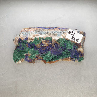 Druse d'Azurite-malachite et Baryte brune modèle n°1