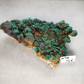 Druse d'Azurite-malachite et Baryte brune brutes modèle n°10