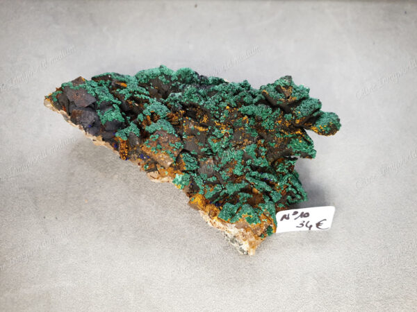 Druse d'Azurite-malachite et Baryte brune brutes modèle n°10