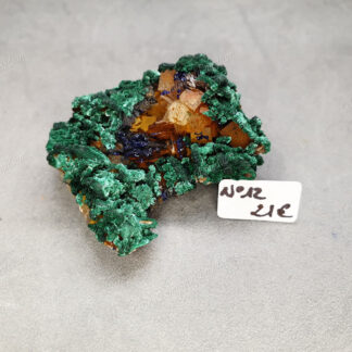Druse d'Azurite-malachite et Baryte brune brutes modèle n°12