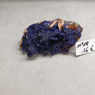 Druse d'Azurite-malachite et Baryte brune brutes modèle n°18