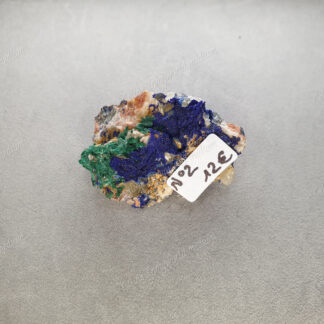 Druse d'Azurite-malachite et Baryte brune brutes modèle n°2