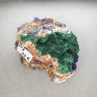 Druse d'Azurite-malachite et Baryte brune brutes modèle n°3