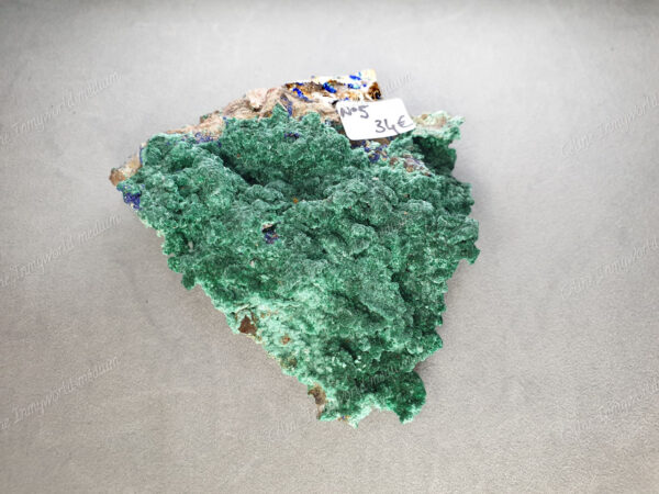 Druse d'Azurite-malachite et Baryte brune brutes modèle n°5