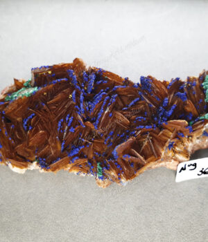 Druse d'Azurite-malachite et Baryte brune brutes modèle n°9