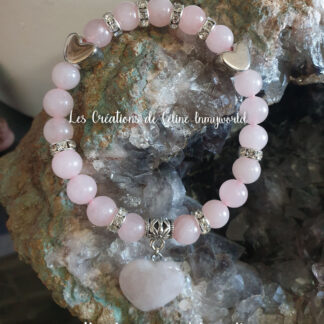 Bracelet pour la sensibilité et mettre en lumière ses propres besoins, en Quartz rose