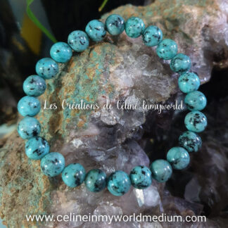 Bracelet pour renforcer le système immunitaire, en Calcédoine cuprifère