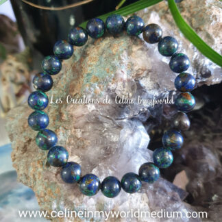 Bracelet pour harmoniser le coeur et la raison, en Azurite-Malachite