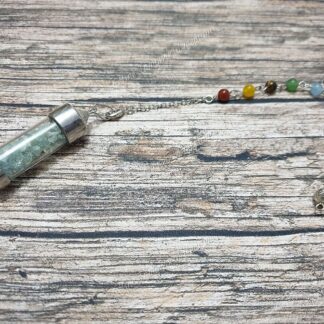 Pendule radiesthésie avec chambre témoin Aigue-marine