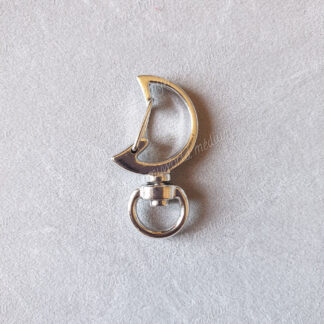 Mousqueton simple lune argenté