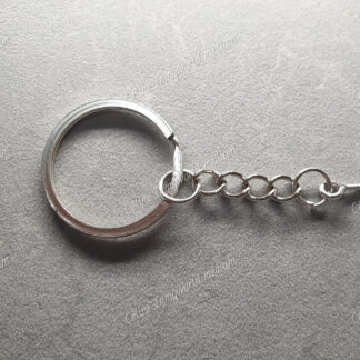 Mousqueton en anneau brisé argenté