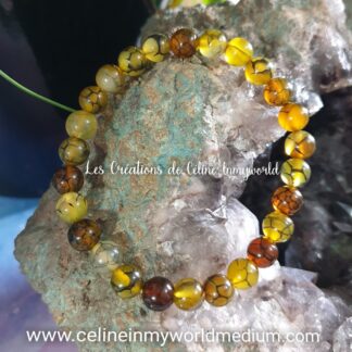 Bracelet de protection, en agate Veines de Dragon