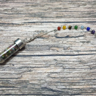 Pendule radiesthésie avec chambre témoin Tourmaline polychrome