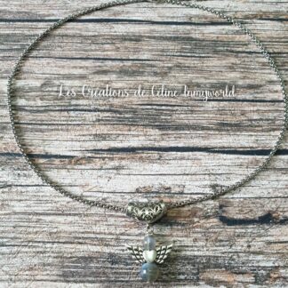 Pendentif Angelot de protection en Labradorite
