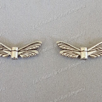 Ailes d'anges libellule métal couleur argenté