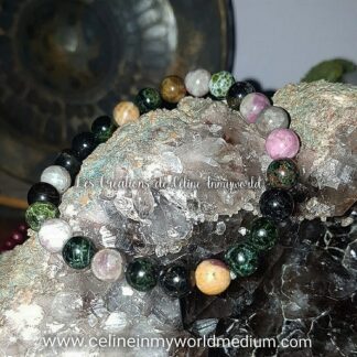 Bracelet pour l'harmonie et le calme, en Tourmaline polychrome