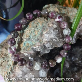 Bracelet pour le deuil, en Eudialyte