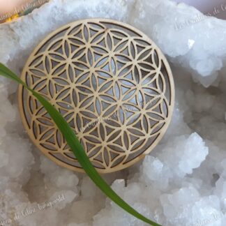 Fleur de Vie en bois pour purification des pierres