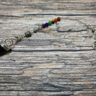 Pendule radiesthésie conique avec boule en Onyx noir